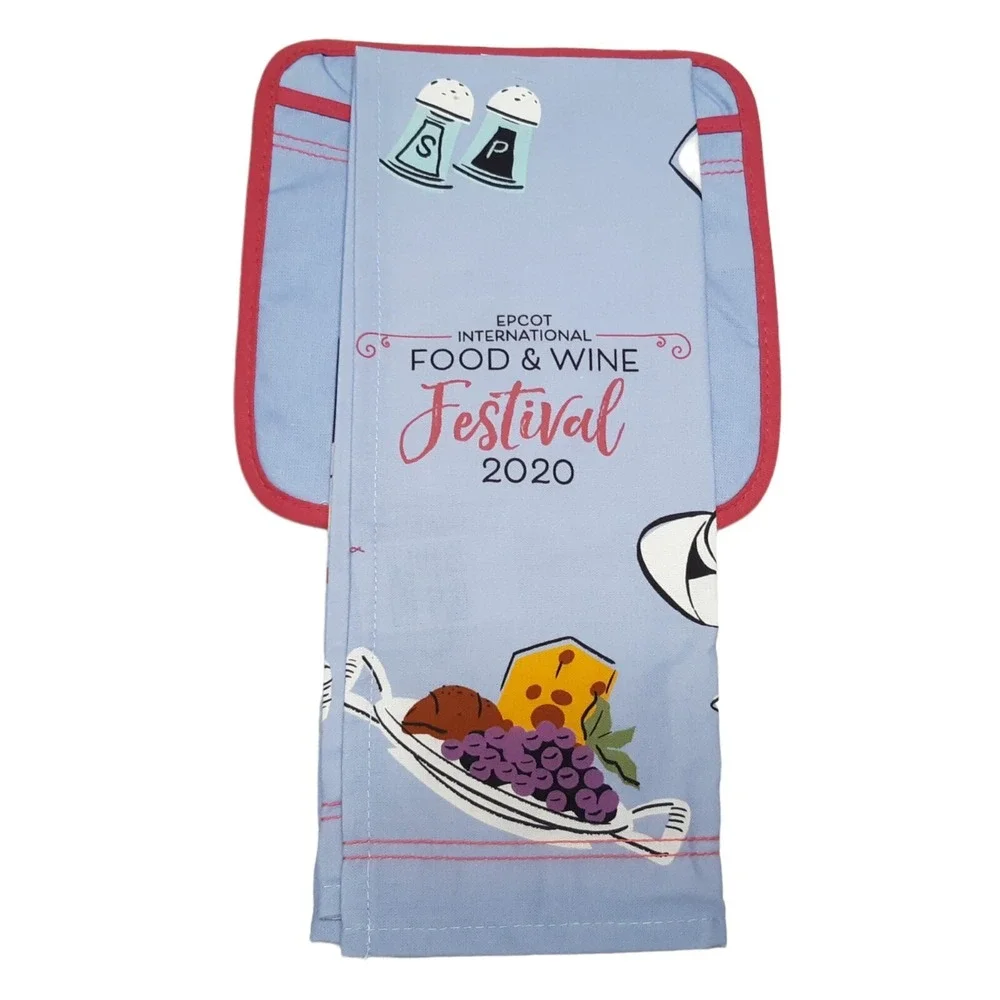 Disney Minnie Mouse‎ Epcot Food and Wine Festival 2020 Pot Holder Towel Set